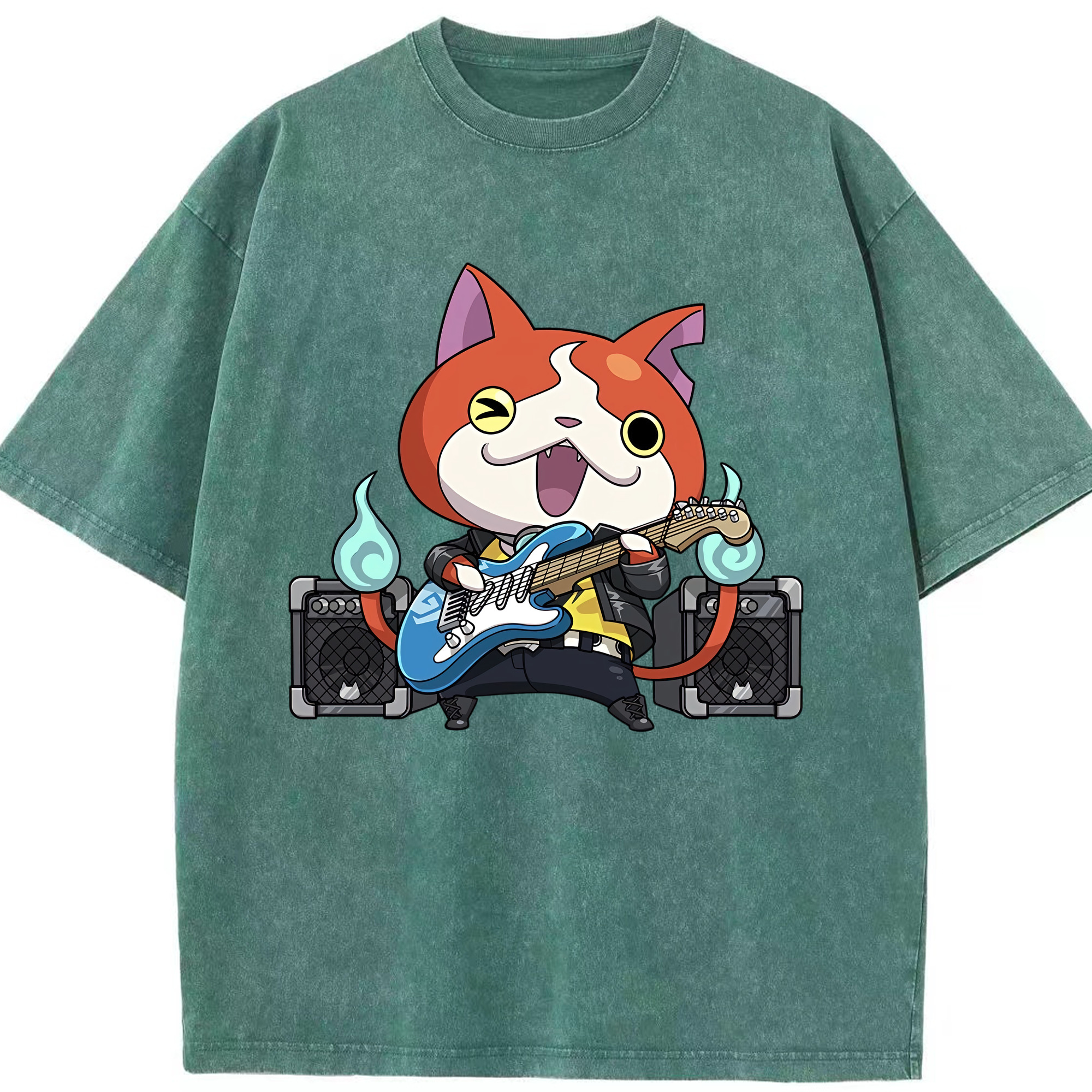 （画像用） 妖怪ウォッチ Yo-kai Watch 綿100% ヴィンテージ風 半袖Tシャツ（フロントプリント）